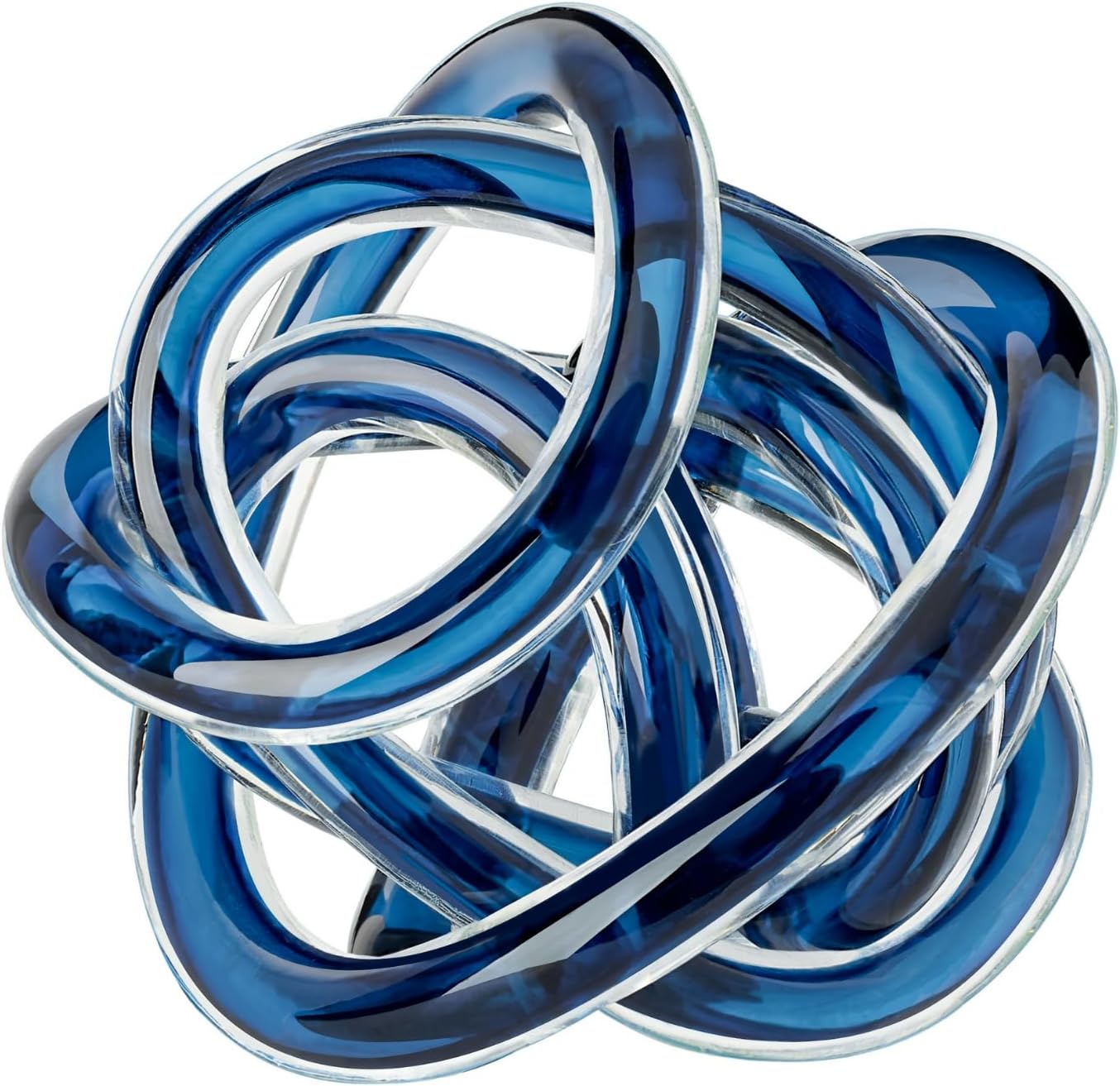Blue Glass Knot Sculpture