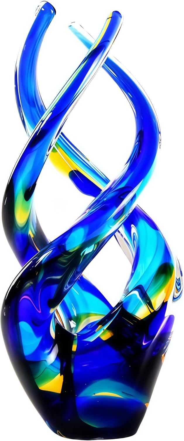 Cobalt Blue Swirl Glass Sculpture