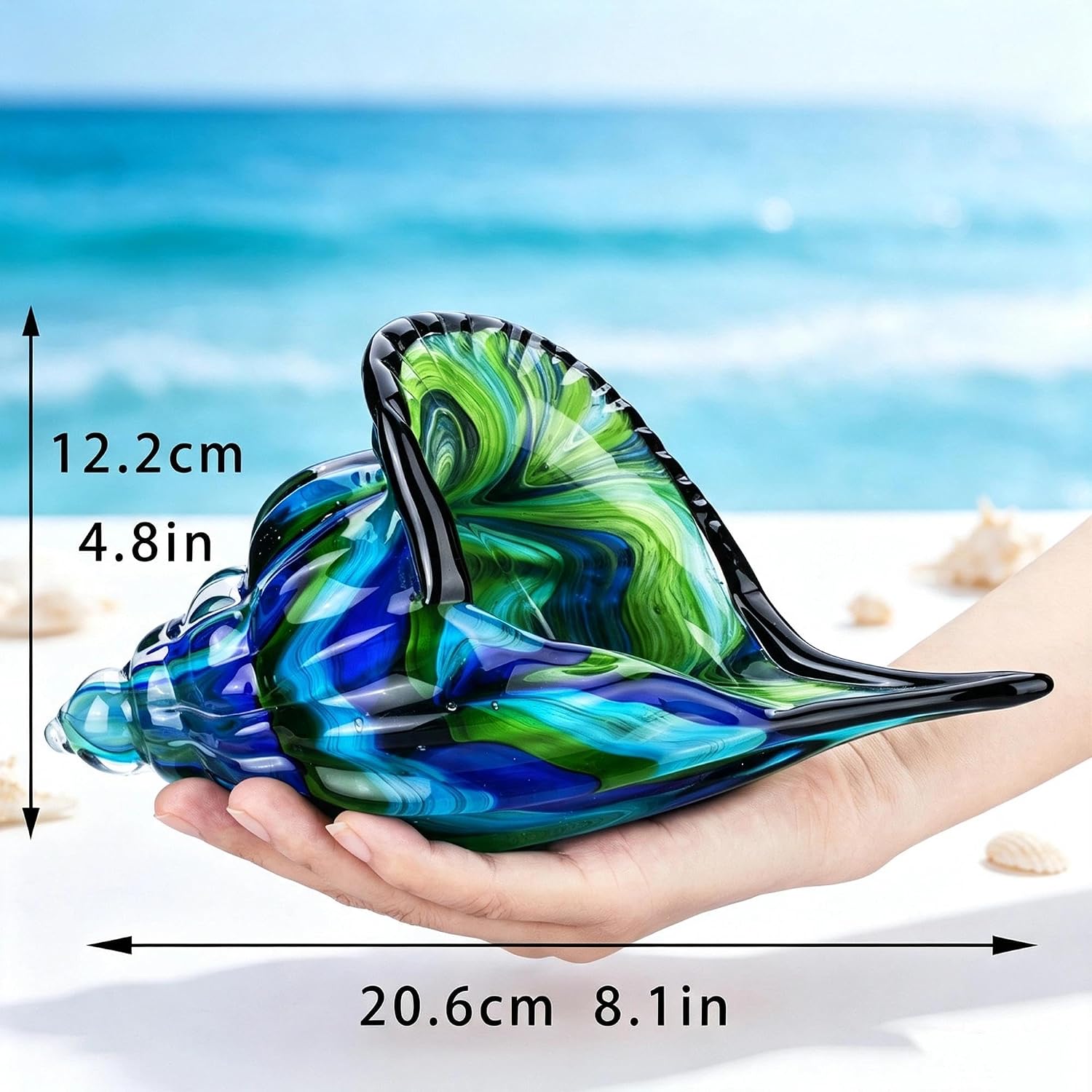 Glass Conch Shell Sculpture