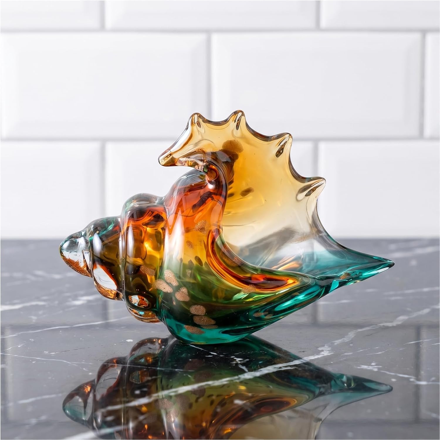 Glass Seashell Tabletop Sculpture