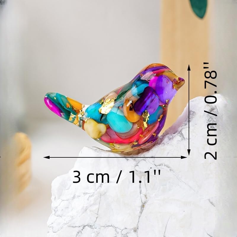 Multicolour Stone Chip Bird Figurine