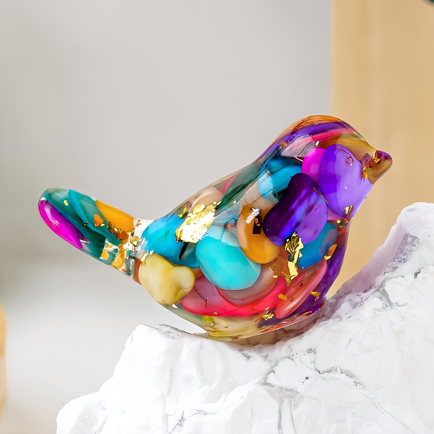 Multicolour Stone Chip Bird Figurine
