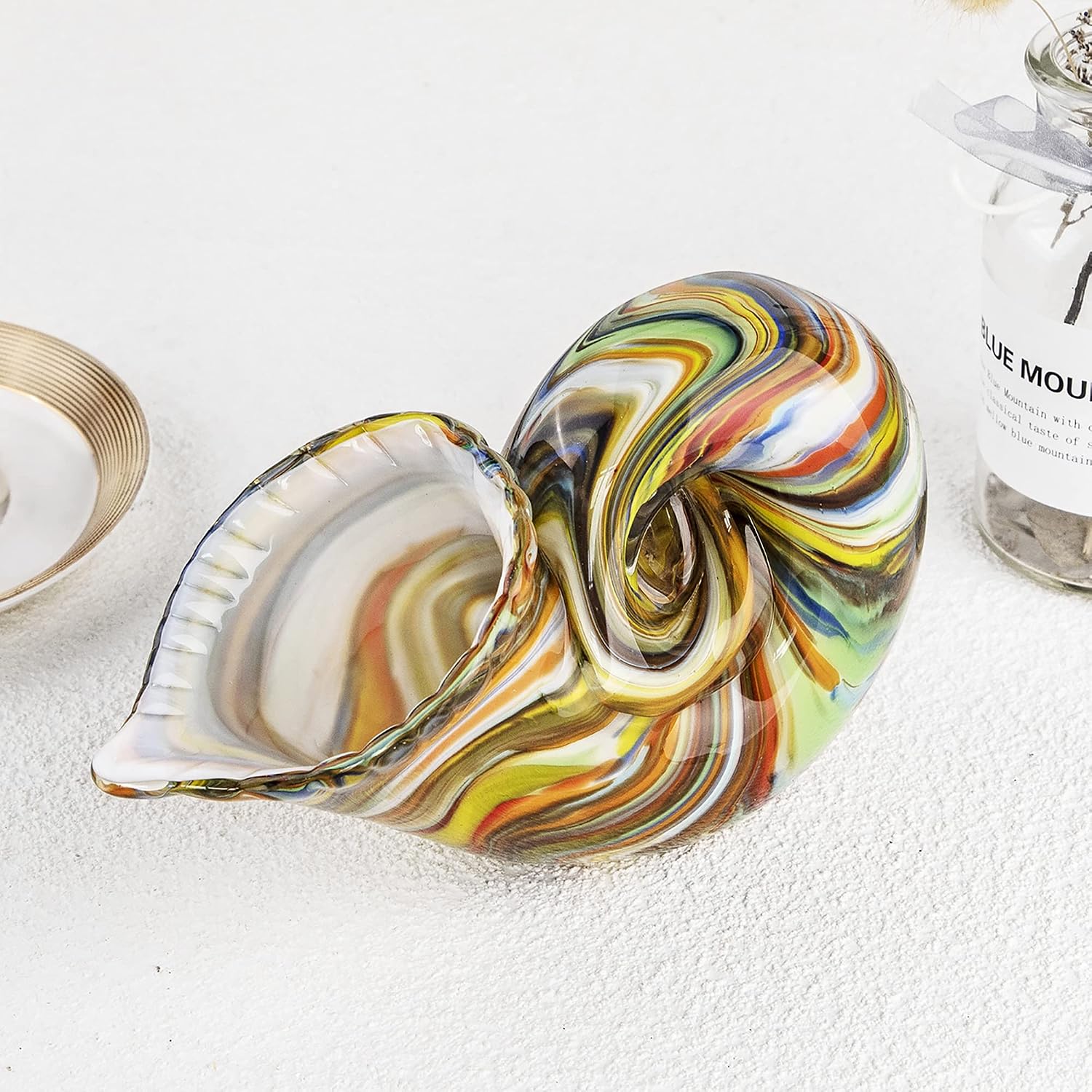 Multicolour Swirl Glass Conch