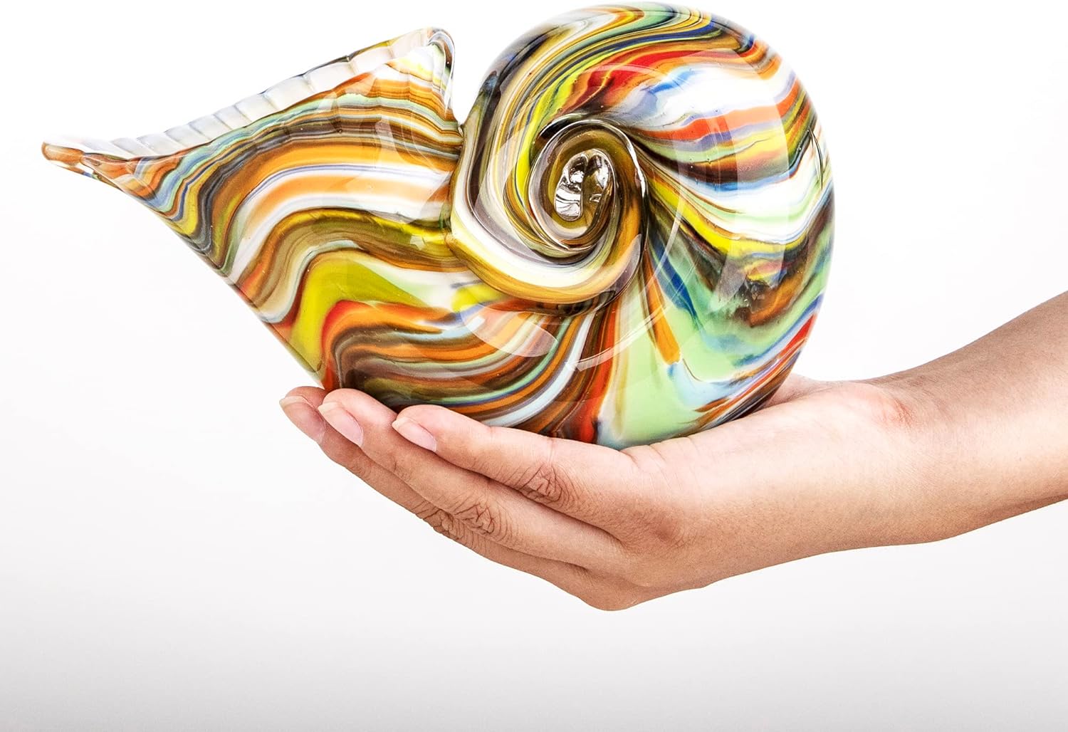 Multicolour Swirl Glass Conch