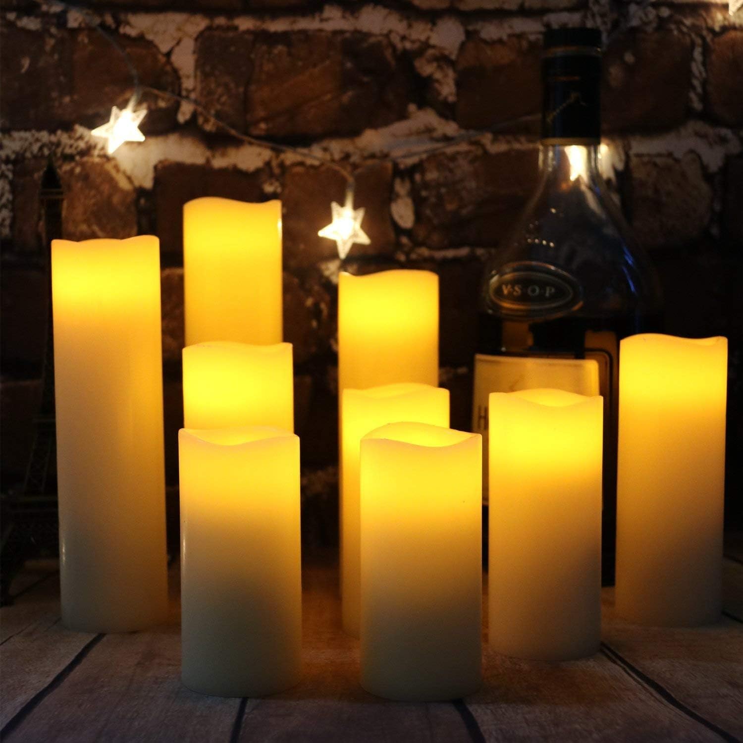 Nine-Piece Ivory Flameless LED Candle Set