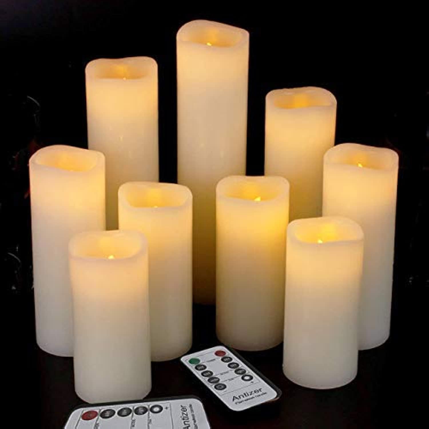 Nine-Piece Ivory Flameless LED Candle Set