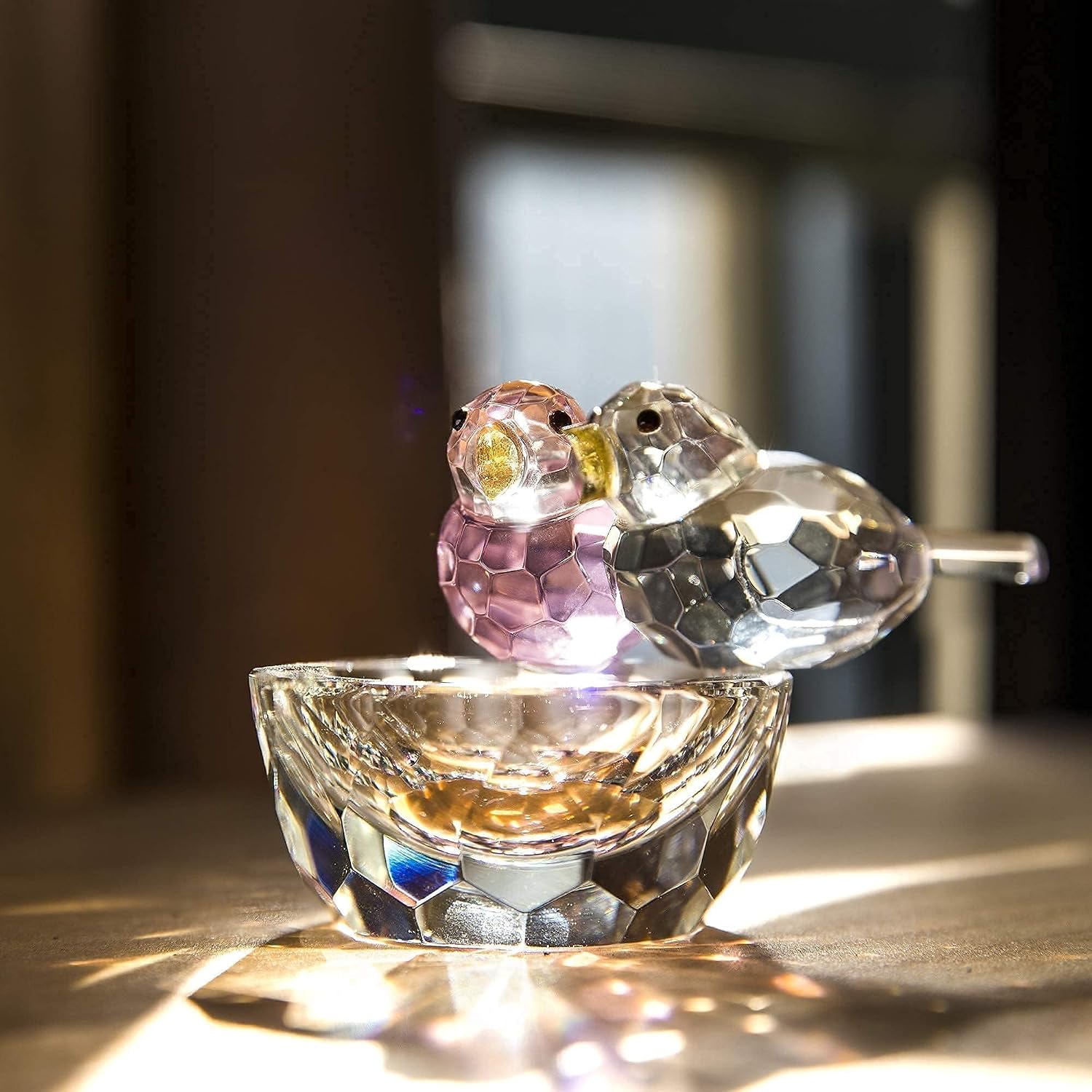 Pair of Crystal Bird Figurines