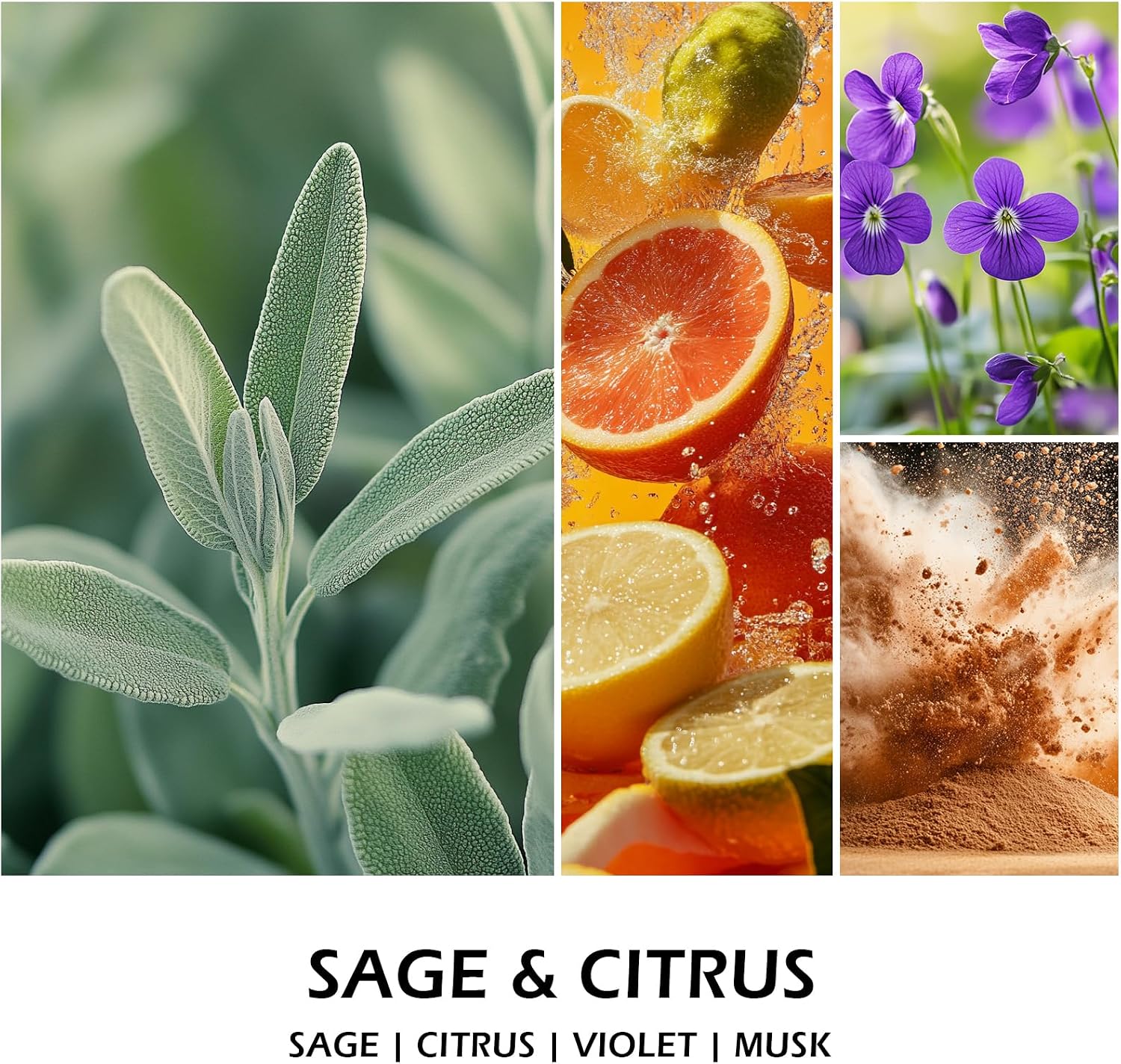 Sage Citrus Scented Soy Candle