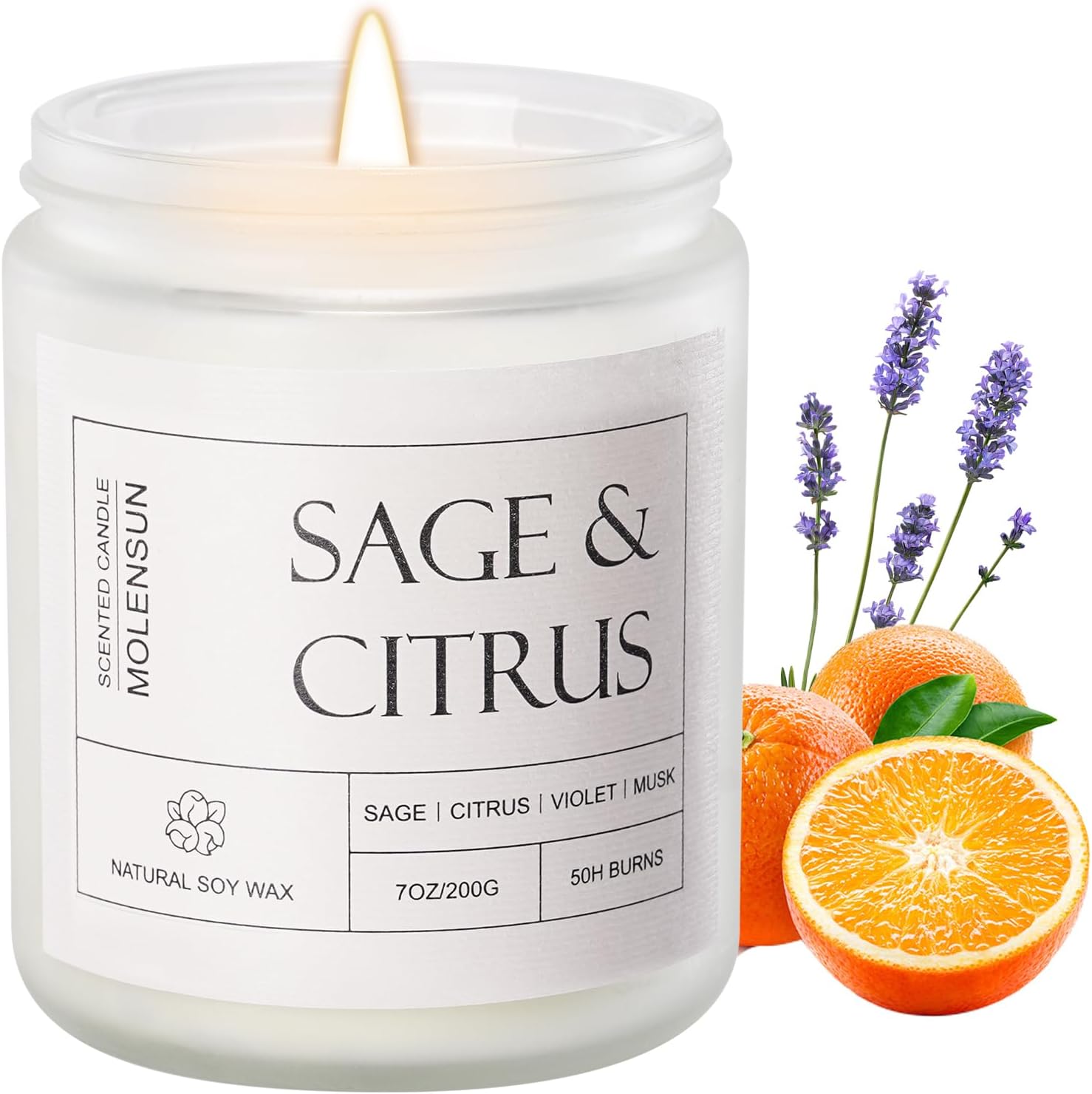 Sage Citrus Scented Soy Candle