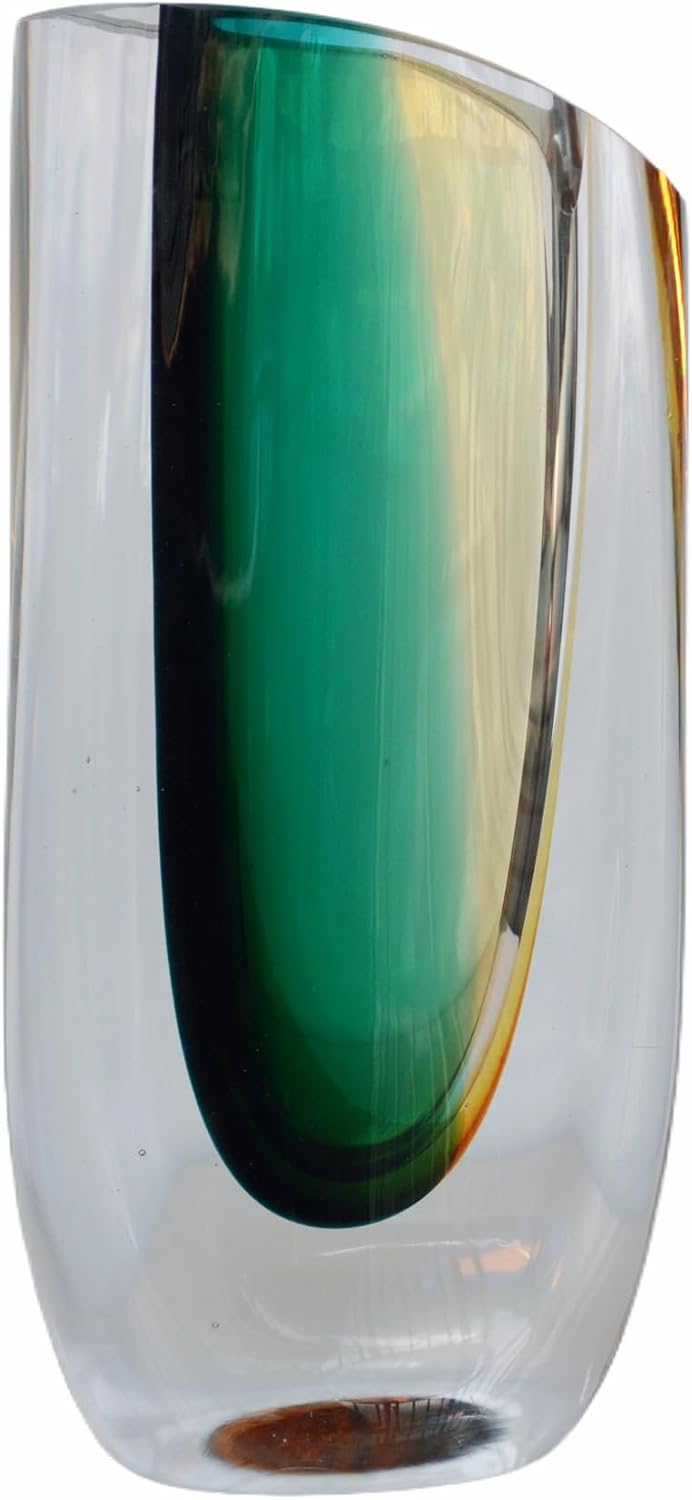 Sail-Shaped Clear Glass Vase
