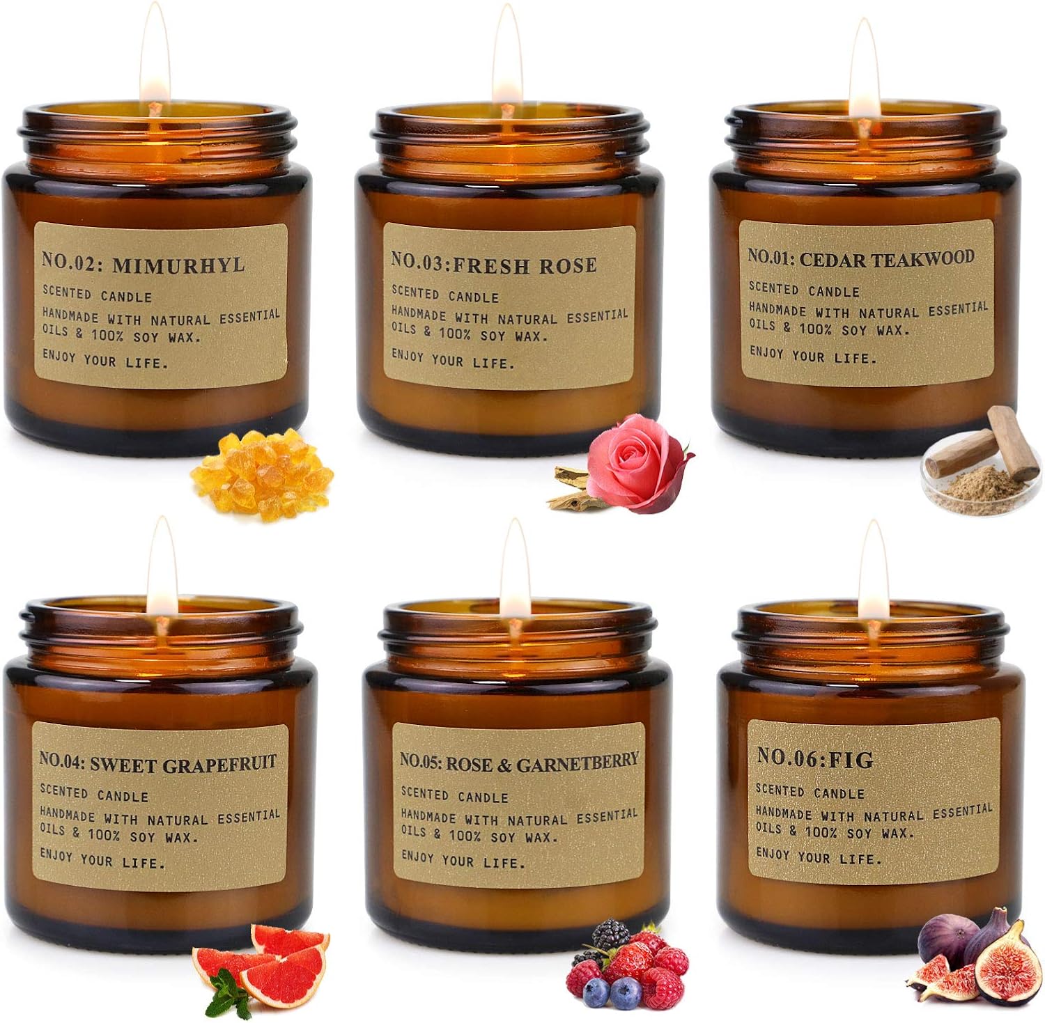 Six Scented Soy Wax Candles