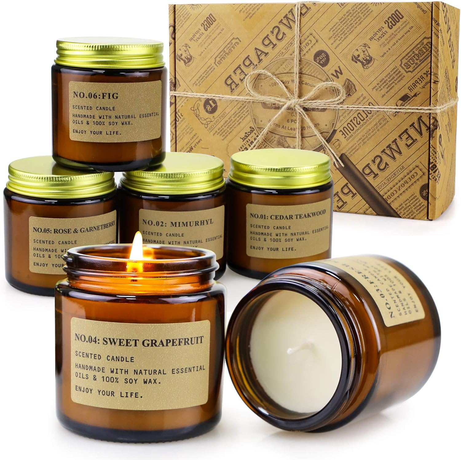 Six Scented Soy Wax Candles