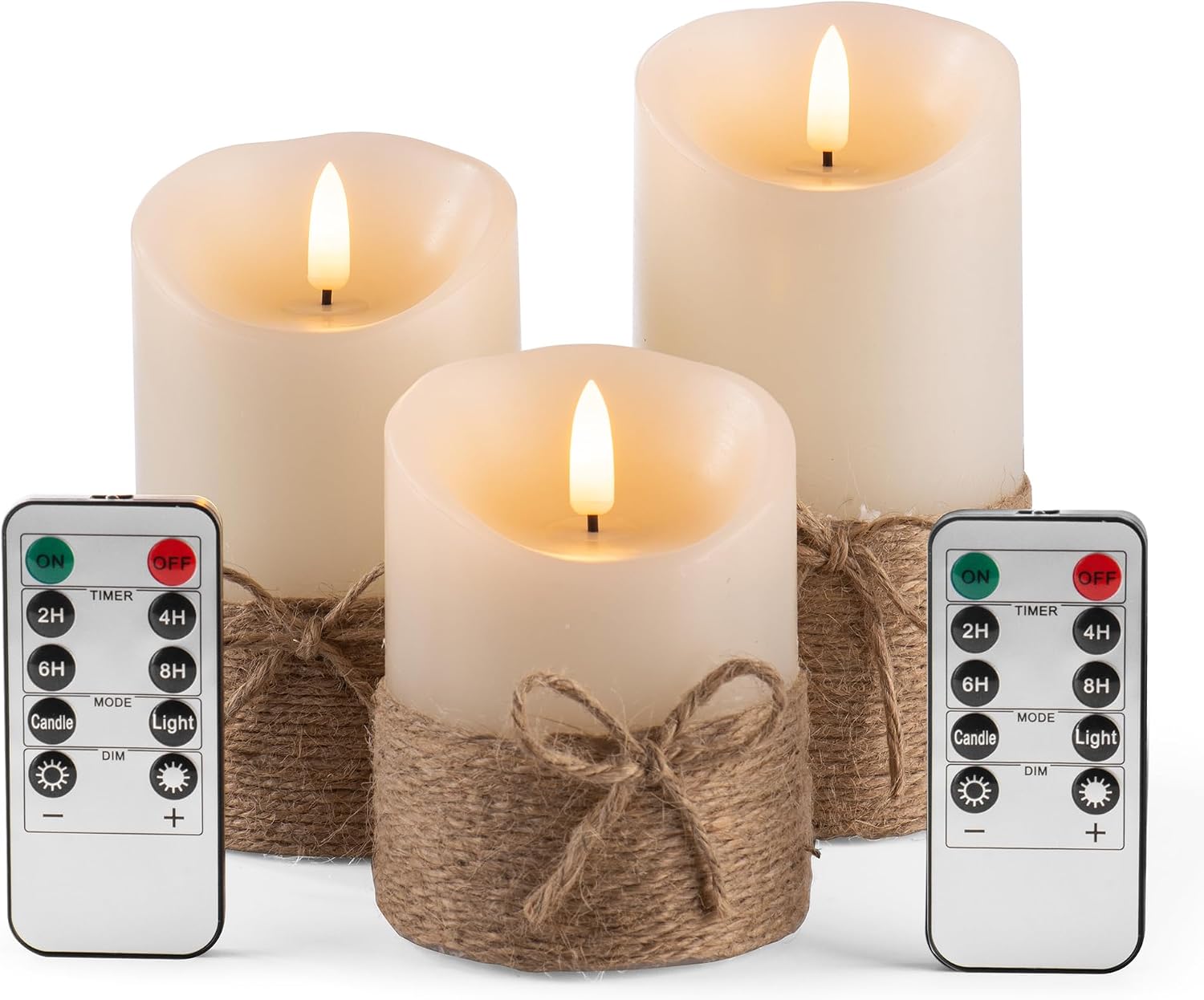 Three-Piece Flameless LED Pillar Candle Set